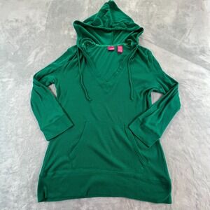 Vintage Y2K Hoodie Top Womens  Sz XL Preppy Indie Grunge Skater Streetwear Green